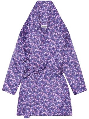 Balenciaga all-over floral-print coat - Purple