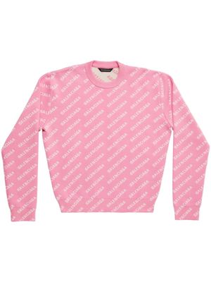 Balenciaga all-over logo print sweatshirt - Pink