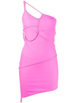 Balenciaga asymmetric-panelled bodycon dress - Pink