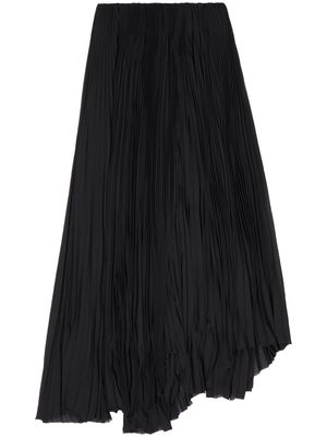 Balenciaga asymmetric pleated skirt - Black