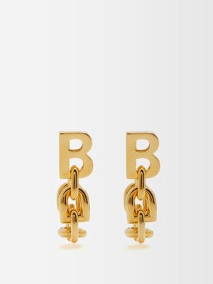 Balenciaga - B-link Chain Earrings - Womens - Gold