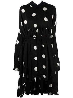 Balenciaga Backwrap polka-dot print dress - Black