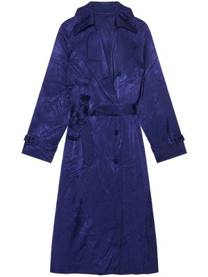 Balenciaga Backwrap satin-effect trench coat - Blue