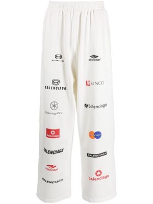 Balenciaga Baggy logo-print track pants - White