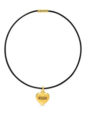 Balenciaga BB Icon heart pendant necklace - 8321 -GOLD/BLACK