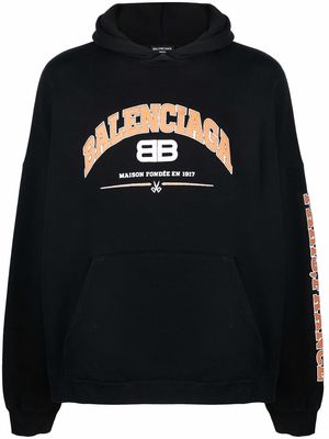 Balenciaga BB logo-print hoodie - Black