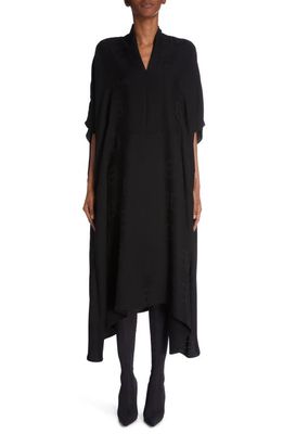 Balenciaga BB Monogram Jacquard Oversize Asymmetric Hem Dress in Black