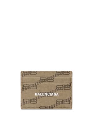 Balenciaga BB monogram-print cardholder - Neutrals