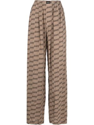 Balenciaga BB monogram pyjama trousers - Brown