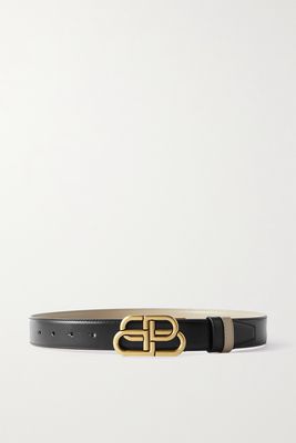 Balenciaga - Bb Reversible Leather Belt - Black