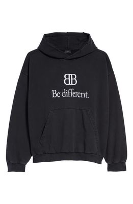 Balenciaga Be Different Graphic Hoodie in Black/White