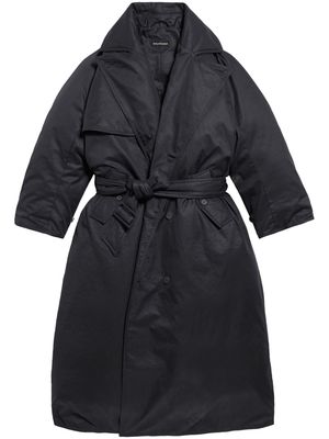 Balenciaga belted padded trench coat - Black