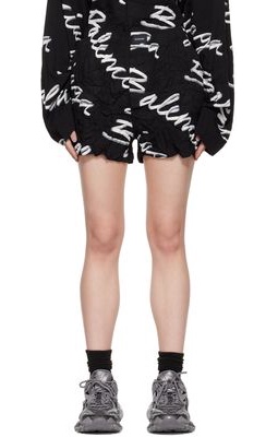 Balenciaga Black Scribble Shorts