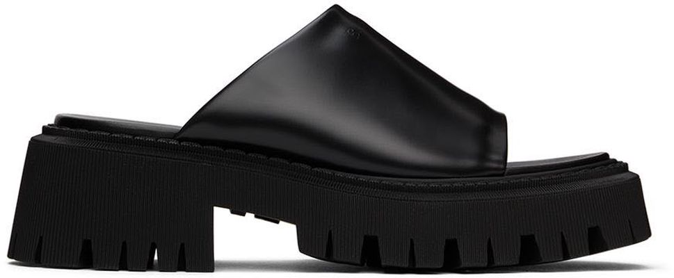 Balenciaga Black Tractor Sandals