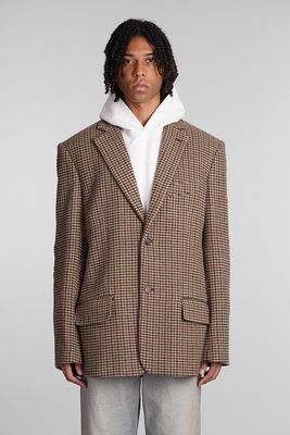 Balenciaga Blazer In Beige Wool