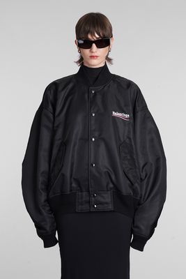 Balenciaga Bomber In Black Polyamide