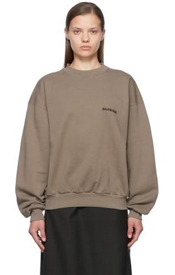 Balenciaga Brown Cotton Sweatshirt