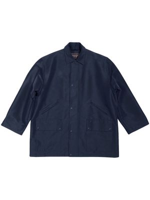 Balenciaga button-up parka jacket - Blue
