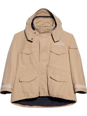 Balenciaga C-shape military jacket - Neutrals