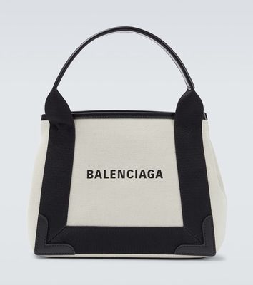 Balenciaga Cabas leather-trimmed canvas tote bag