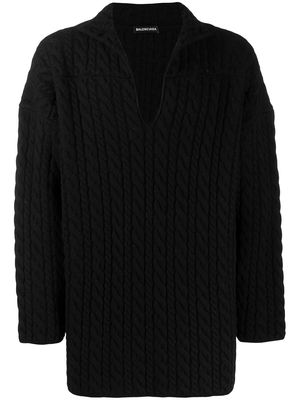 Balenciaga cable knit jumper - Black