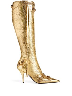 Balenciaga Cagole 90mm metallic-leather boots - Gold