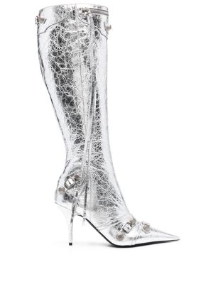 Balenciaga Cagole 90mm pointed-toe boots - Silver