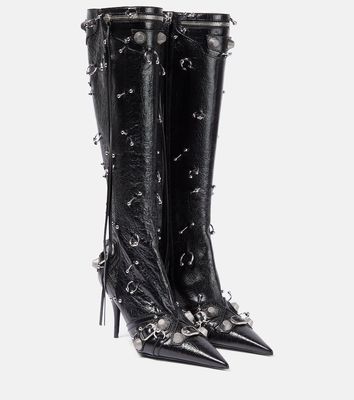 Balenciaga Cagole embellished leather knee-high boots