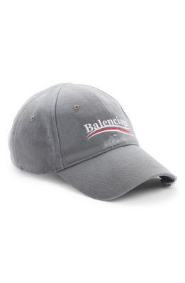 Balenciaga Campaign Logo Baseball Cap in Smoked Grey