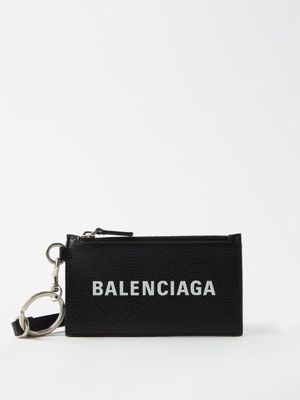 Balenciaga - Cash Grained-leather Cross-body Cardholder - Mens - Black White