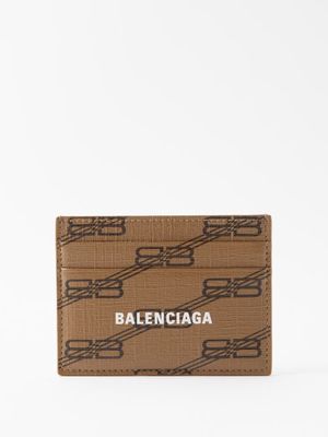 Balenciaga - Cash Leather Cardholder - Mens - Beige Brown