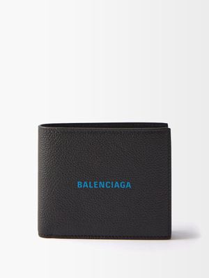 Balenciaga - Cash Logo-print Leather Bi-fold Wallet - Mens - Black Multi