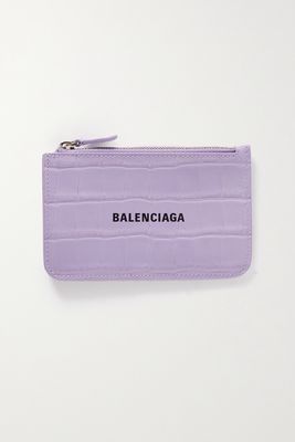 Balenciaga - Cash Printed Croc-effect Leather Cardholder - Purple