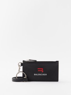 Balenciaga - Cash Zipped Leather Cross-body Cardholder - Mens - Black