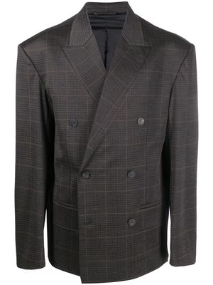 Balenciaga check-pattern oversized blazer - Brown