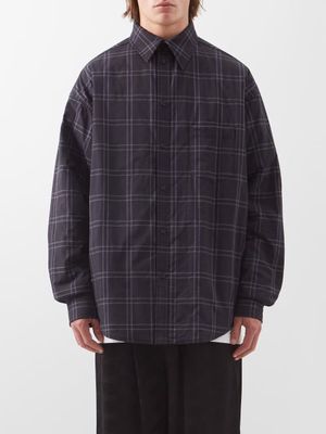Balenciaga - Check-print Ripstop-cotton Padded Shirt - Mens - Black
