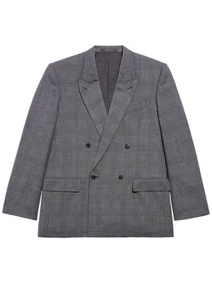 Balenciaga checked double-breasted blazer - Grey