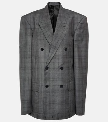 Balenciaga Checked double-breasted wool blazer
