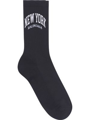 Balenciaga Cities New York tennis socks - Black