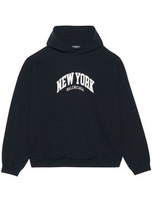 Balenciaga Cities New York wide-fit hoodie - Black