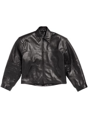Balenciaga Cocoon leather jacket - Black