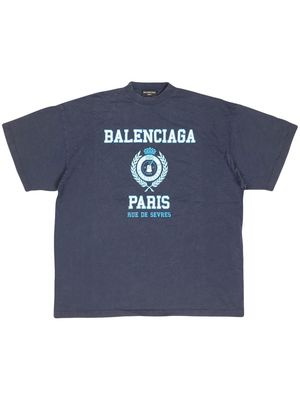 Balenciaga College Crest T-shirt - Blue