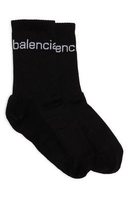 Balenciaga .com Crew Socks in Black/White