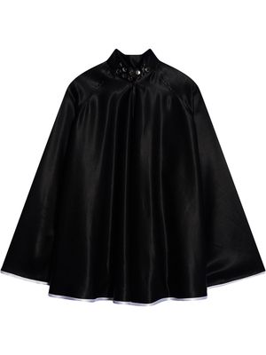 BALENCIAGA contrast-trim cape blouse - Black