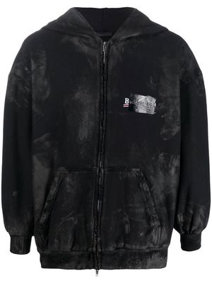 Balenciaga cotton front-zip hoodie - Black