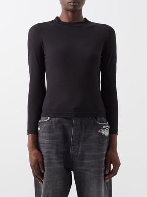 Balenciaga - Cotton-jersey Long-sleeved T-shirt - Womens - Black