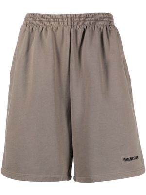Balenciaga cotton sweat shorts - Neutrals
