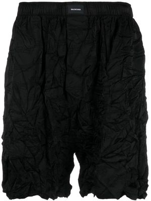 Balenciaga crease-effect jacquard pajama shorts - Black