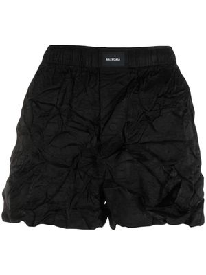 Balenciaga crease-effect jacquard pyjama shorts - Black