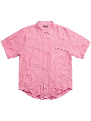 Balenciaga crease-effect silk shirt - Pink